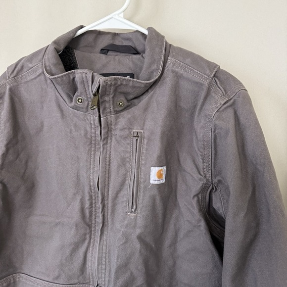 Carhartt Womens Large Brown Iconic Washed Duck Sierra Jacket Sherpa Lined Coat - Picture 2 of 9